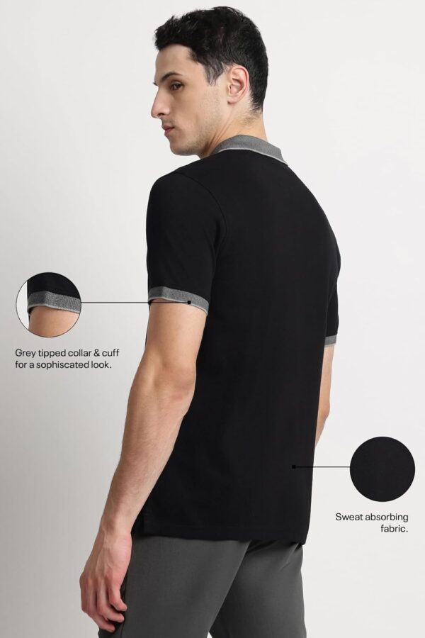Reebok Men's Jacquard Collar Polo Shirt - Smart Casual Polo T-Shirt with Premium Detailing for Work & Weekends - Image 3