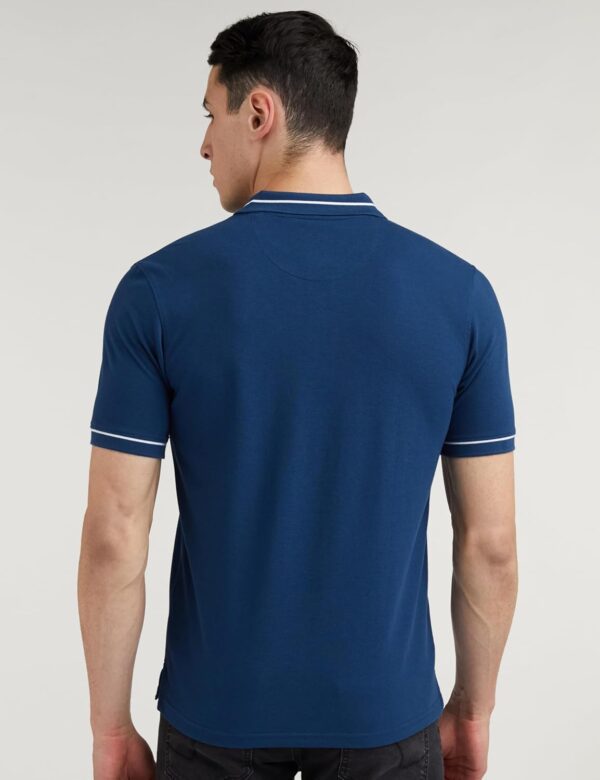 Peter England Men's Regular Fit Insignia Half Sleeve Polo T-Shirt | Cotton Rich | Premium Pique Weave - Image 2