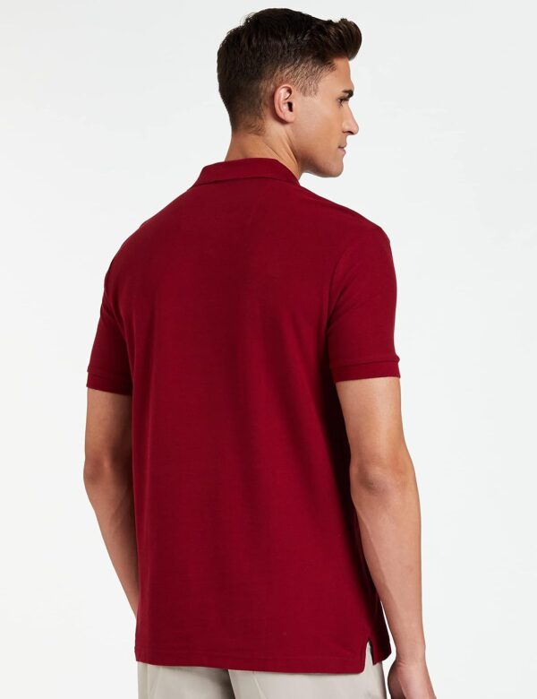 Van Heusen Men's Solid Regular Fit Polo (60032_Wine S) - Image 2