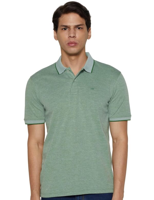 Peter England Men's Premium Branded Regular Fit Half Sleeve Polo T-Shirt | Cotton Rich | Birds Eye Interlock Weave| No Pocket