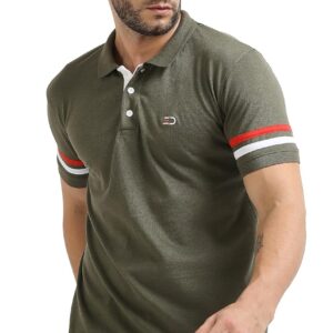 fanideaz Mens Lyned Collection Solid Striped Cotton Polo Stylish Shirt Branded Shirts for Men Formal Black Polo T-Shirt for Men Tshirts Shirts Casual to Formal Look
