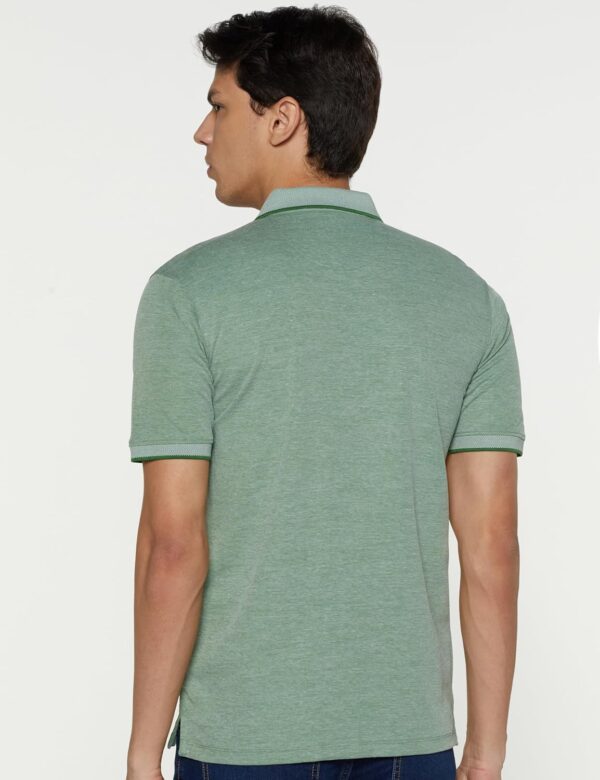 Peter England Men's Premium Branded Regular Fit Half Sleeve Polo T-Shirt | Cotton Rich | Birds Eye Interlock Weave| No Pocket - Image 2