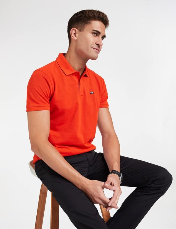 Arrow Men Cotton Solid Regular Fit Polo T-Shirt - Image 3