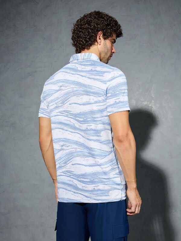 TECHNOSPORT Men's Polyester Slim Fit All Over Print Polo Neck Half Sleeve T-Shirt with Technocool+,SPF50+ and Quick Dry - Image 2