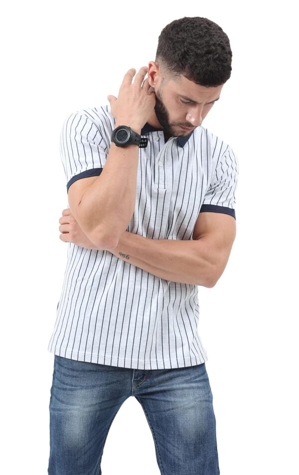 fanideaz Mens Half Sleeve Cotton Striped Branded Polo T-Shirt for Mens || Polo T Shirt for Men || Tshirt for Men Stylish - Image 3