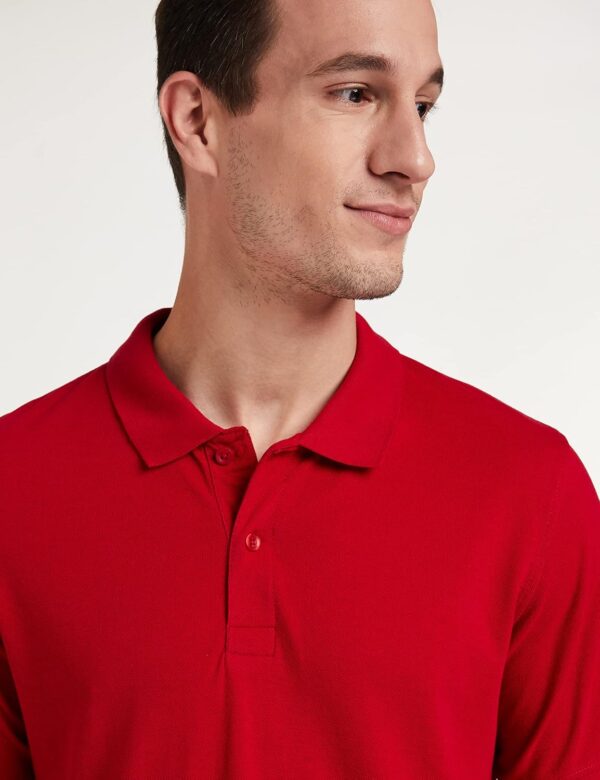 Amazon Brand - Symbol Men's Cotton Rich Polo T Shirt | Mandarin Collar Tshirts | Half Sleeves | Plain - Regular Fit (Available in Plus Size and Combo Pack of 2) - Image 4