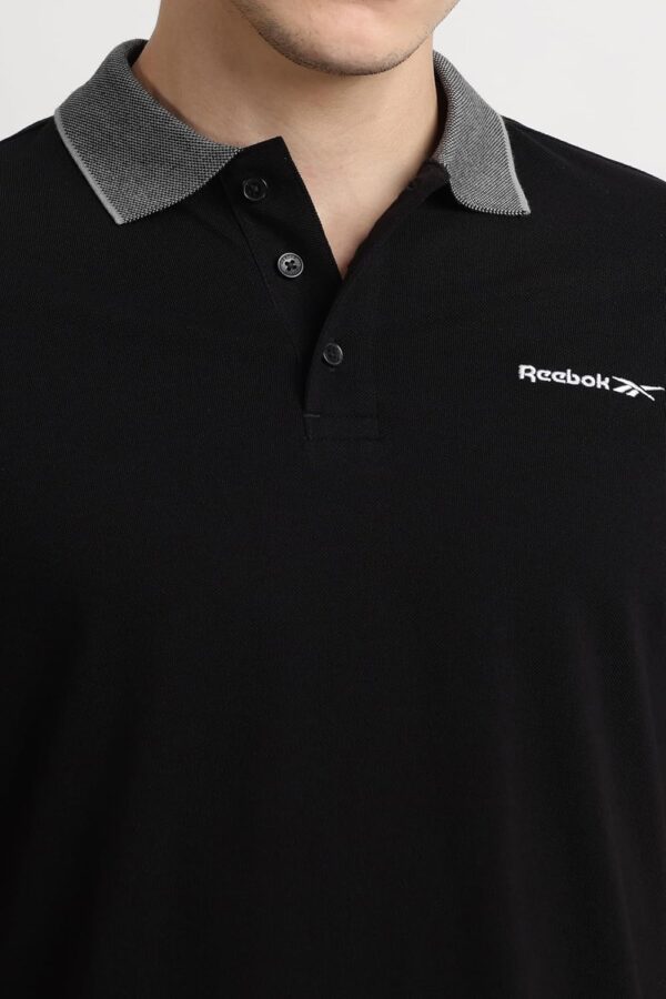 Reebok Men's Jacquard Collar Polo Shirt - Smart Casual Polo T-Shirt with Premium Detailing for Work & Weekends - Image 4