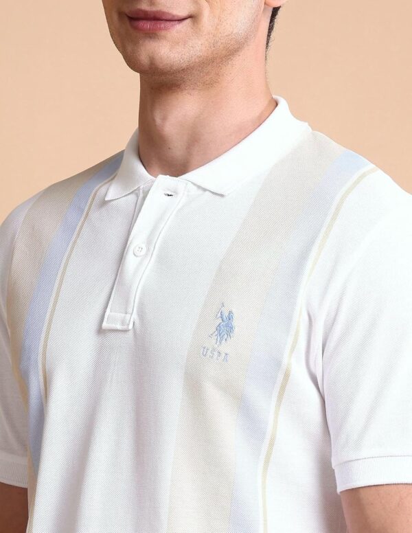U.S. POLO ASSN. Men Cotton Colourblocked Slim Fit Polo Shirt - Image 7