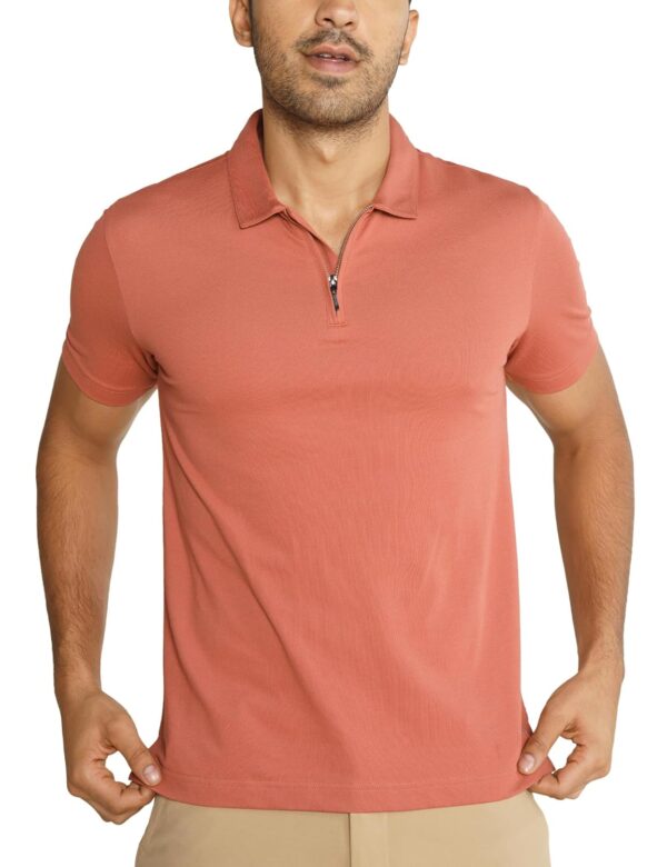 DAMENSCH Constant Men's All-Degree Thermoregulating Pique Contrast Neck Polo T-Shirt