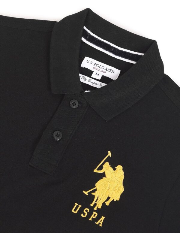 U.S. POLO ASSN. Men Cotton Solid Regular Fit Polo Shirt - Image 3