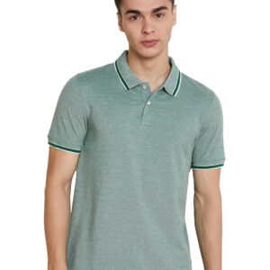 Amazon Brand - Symbol Men's Cotton Rich Textured Polo Tshirts | Collar Plain Tshirts | Half Sleeves - Regular Fit (Available in Plus Sizes)