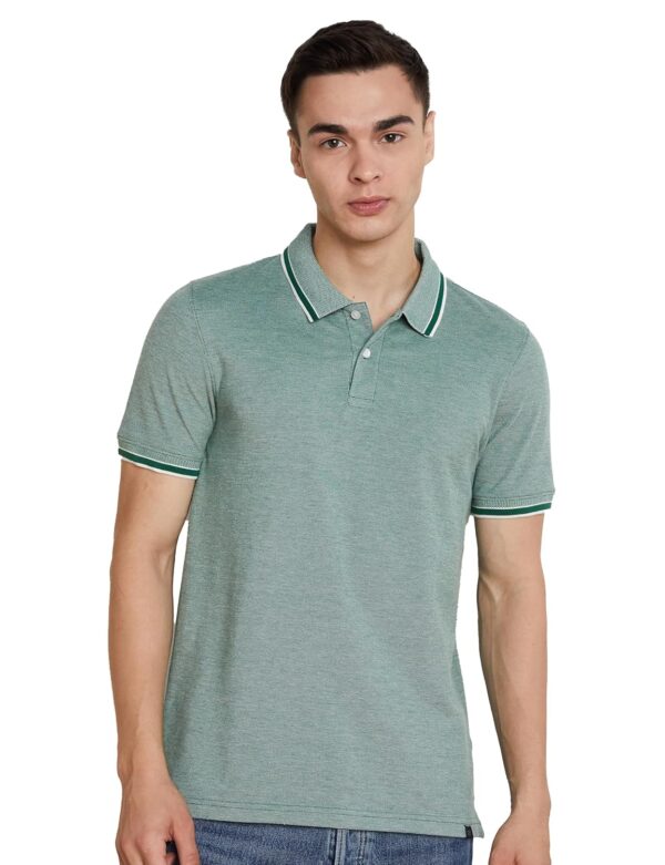 Amazon Brand - Symbol Men's Cotton Rich Textured Polo Tshirts | Collar Plain Tshirts | Half Sleeves - Regular Fit (Available in Plus Sizes)