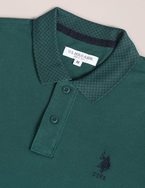 U.S. POLO ASSN. Men's Ribbed Collar Pure Cotton Slim Fit Polo Shirt - Image 4