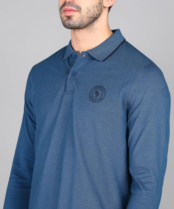Alan Jones Clothing Men's Cotton Regular Fit Solid Full Sleeves Polo T-Shirt - Image 5