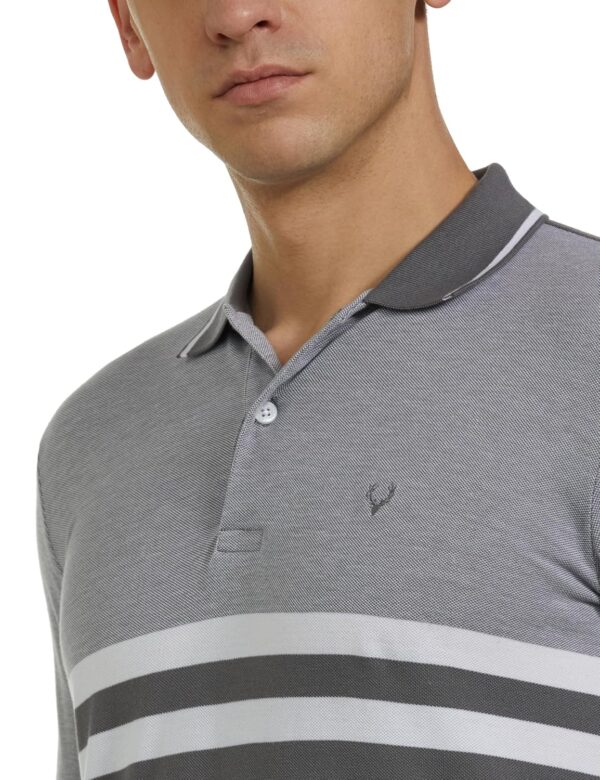 Allen Solly Men Polycotton Regular Fit Color Blocked Polo - Image 3