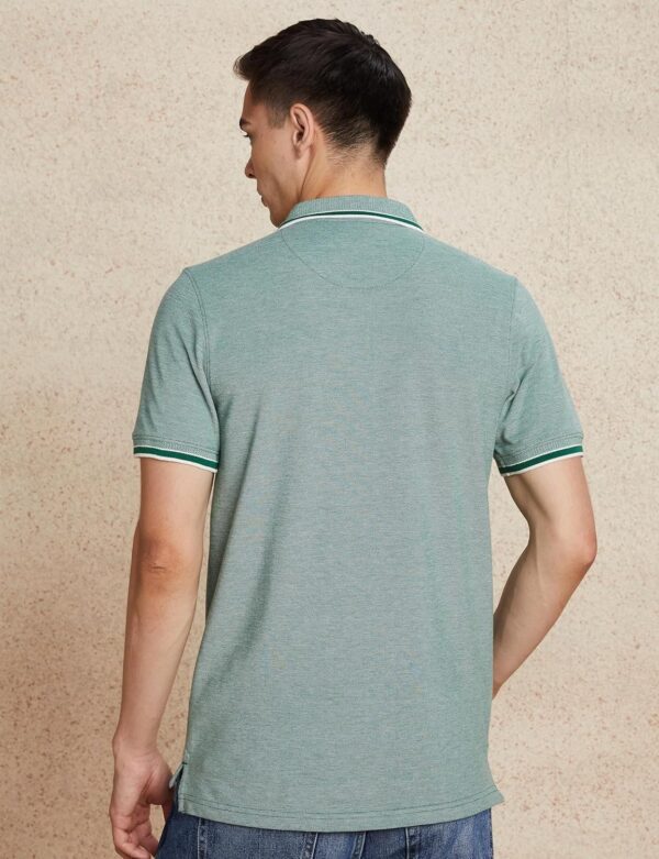 Amazon Brand - Symbol Men's Cotton Rich Textured Polo Tshirts | Collar Plain Tshirts | Half Sleeves - Regular Fit (Available in Plus Sizes) - Image 4