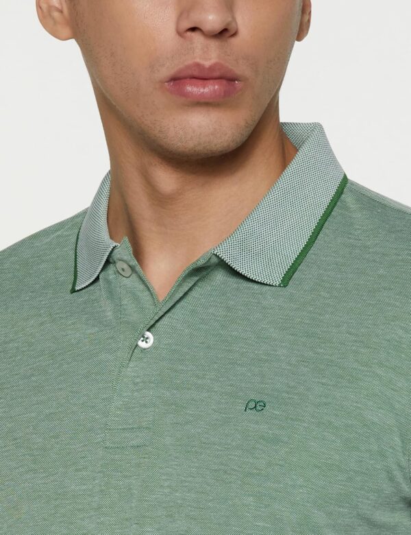 Peter England Men's Premium Branded Regular Fit Half Sleeve Polo T-Shirt | Cotton Rich | Birds Eye Interlock Weave| No Pocket - Image 3