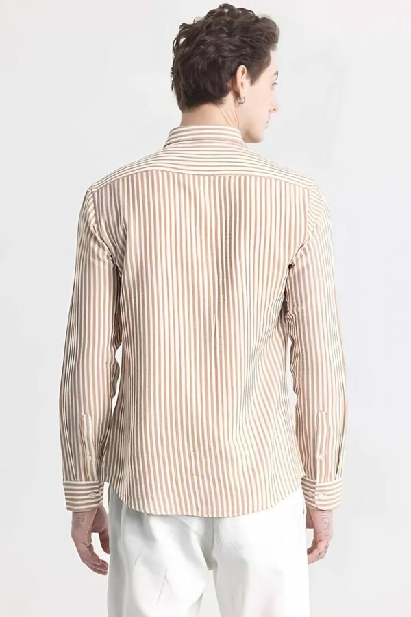 U-Turn Men's Casual Printed Striped Stylish Latest Formal Shirt for Men - Image 3