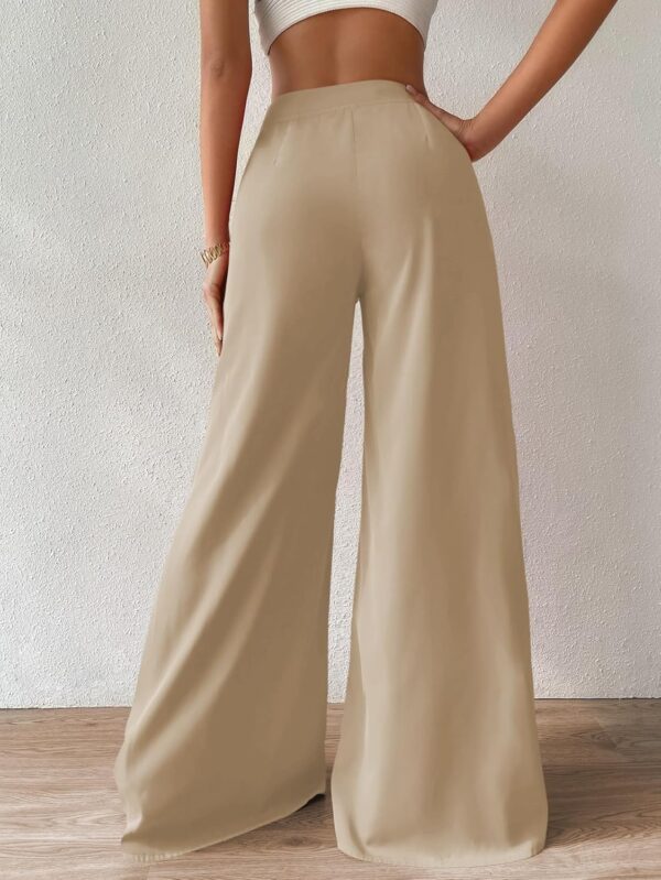 Sugathari Women's Black Frenchy High Waist Wide Leg Korean Baggy Pant Trousers (Pant 117) - Image 3