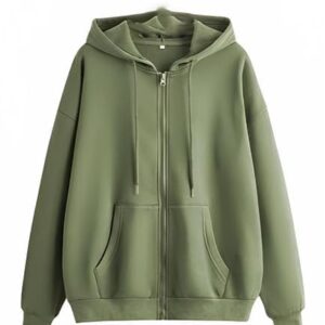 LLL FASHION Women's Solid Casual Zipper Sweatshirt For Winter