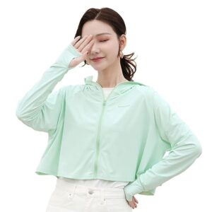 Rasikvar Womens Sunscreen Hoodie Jacket - Advanced UV Protection from Sun & Pollution - UPF 50+ Protection Scarf with Long Sleeve & Face Mask - Outdoor Running