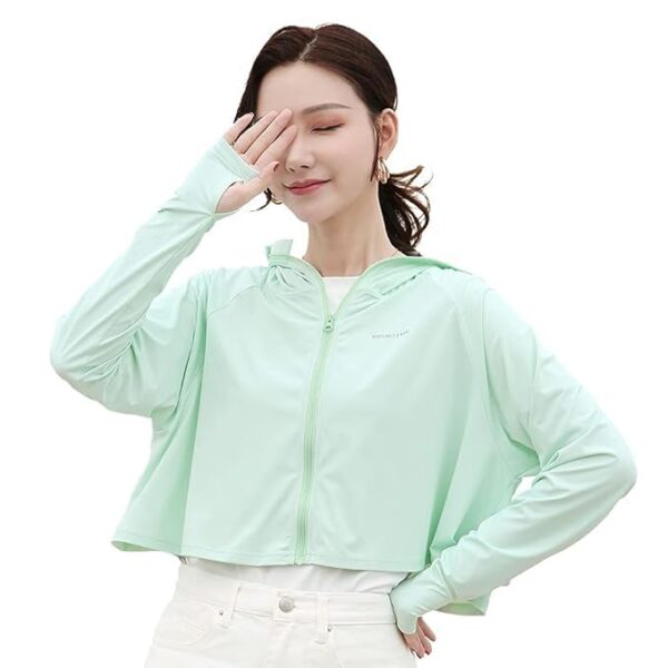 Rasikvar Womens Sunscreen Hoodie Jacket - Advanced UV Protection from Sun & Pollution - UPF 50+ Protection Scarf with Long Sleeve & Face Mask - Outdoor Running