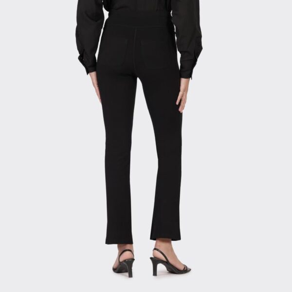 BlissClub AM:PM Cotton Flare Pants for Women Upto 5'4 ft | Wide Waistband, 4 Pockets | Bell Bottom Pants and high Waist Trousers for Office wear - Image 4