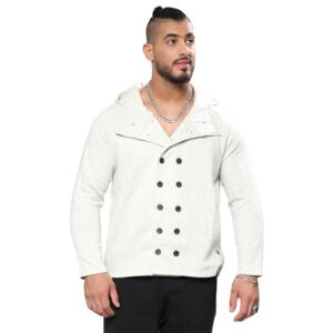 Instafab Plus Men's Jacket For Casual Wear | Plus-Size Fit | Long Sleeve | Hooded Neck | Zip Closure | Polyester Jacket Crafted With Comfort Fit For Everyday Wear