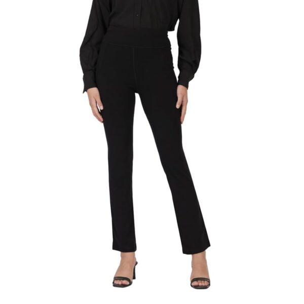 BlissClub AM:PM Cotton Flare Pants for Women Upto 5'4 ft | Wide Waistband, 4 Pockets | Bell Bottom Pants and high Waist Trousers for Office wear