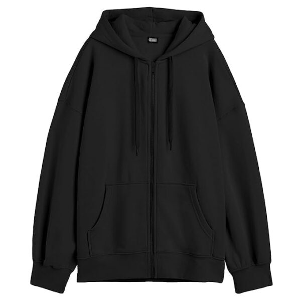 A to Z CREATION Women’s Solid Zip-Up Hoodie Jacket – Long Sleeve Hooded Neck Lightweight Casual Outerwear