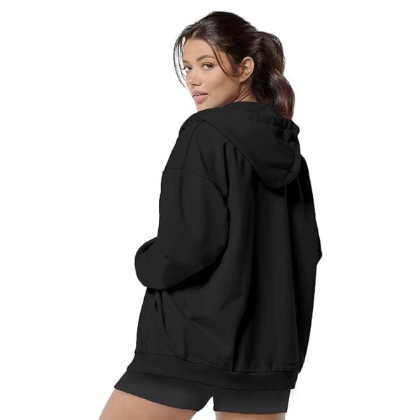 A to Z CREATION Women’s Solid Zip-Up Hoodie Jacket – Long Sleeve Hooded Neck Lightweight Casual Outerwear - Image 2
