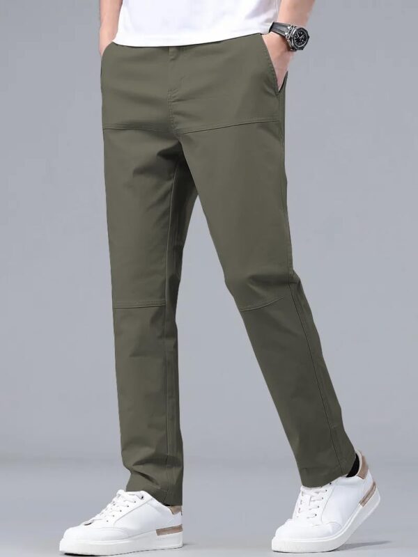 GLASGO Men's Slim Fit Cotton Pants – Casual Trousers with Functional Pockets | Breathable, Wrinkle-Free | Office, Travel Comfortable, All-Day Wear | GPANT-1-$ - Image 2