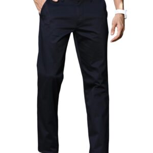 Thomas Scott Men's | Solid | Light Weight | Breathable Fabric | 4 Pocket | Mid Rise | Slim Fit | Cotton Blend | Button Waist | Chino Trouser | Pants