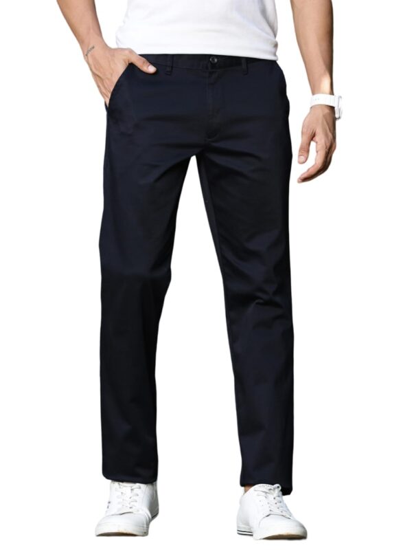 Thomas Scott Men's | Solid | Light Weight | Breathable Fabric | 4 Pocket | Mid Rise | Slim Fit | Cotton Blend | Button Waist | Chino Trouser | Pants