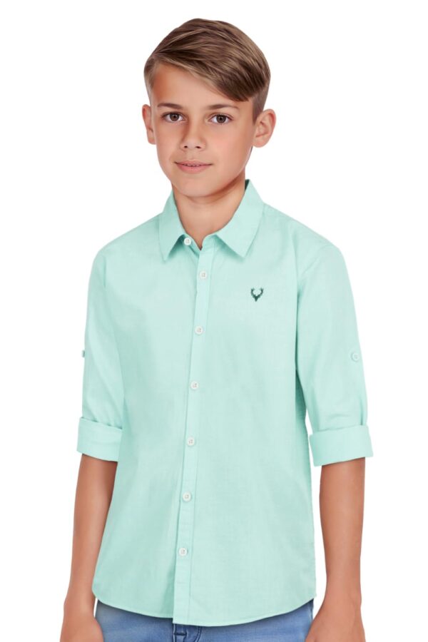Allen Solly Boy's Cotton Solid Regular Fit Shirt - Image 3