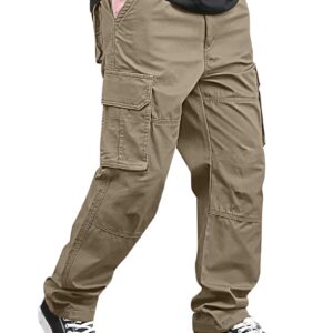 Vogaan Casual Solid Men's Loose Fit Drawstring Cargo Pants with Multiple Pockets | Cotton Cargos for Men