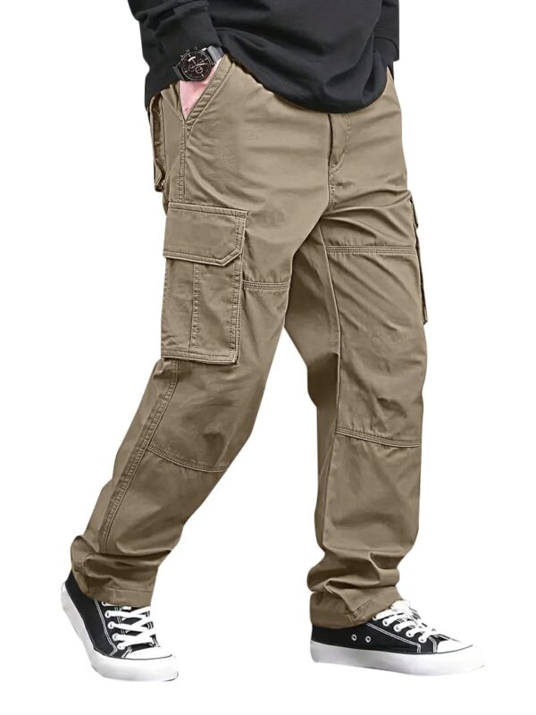 Vogaan Casual Solid Men's Loose Fit Drawstring Cargo Pants with Multiple Pockets | Cotton Cargos for Men