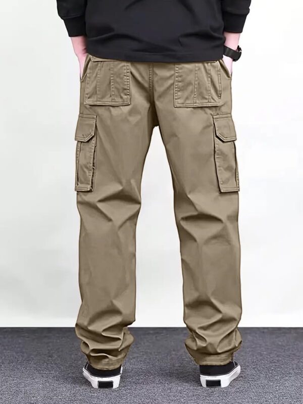 Vogaan Casual Solid Men's Loose Fit Drawstring Cargo Pants with Multiple Pockets | Cotton Cargos for Men - Image 3