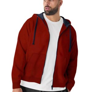 Urbano Plus Men's Cotton Zippered Hooded Casual Winterwear Sweatshirt