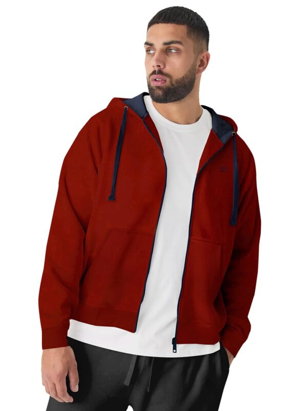 Urbano Plus Men's Cotton Zippered Hooded Casual Winterwear Sweatshirt
