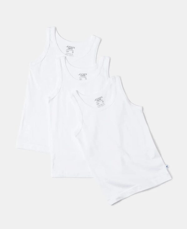 Jockey 3320 Boy's Super Combed Cotton Regular Fit Round Neck Sleeveless Vest (Pack of 3) - Image 4