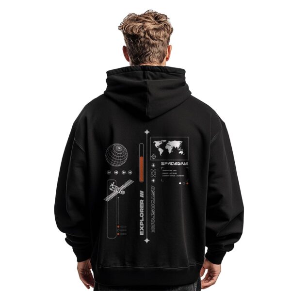 NOBERO Oversized Hoodies for Man Stylish | 280 GSM Rich Cotton Fleece Printed Oversized Fit Hooded Full Sleeve Oversized Sweatshirt for Men | Stylish Casual Wear Winter Hoodies for Men - Image 2