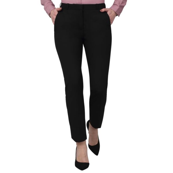 Cantabil Solid Non Pleated Regular Fit Mid Rise Formal Trouser for Women | Formal Pants for Women | Formal Wear Regular Fit Trouser for Women (P_LTRF00004)