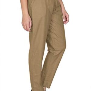 DIGITAL SHOPEE Women Regular Fit Elastic Waist Full Length Cotton Formal Trouser for Casual Wear, Office Wear