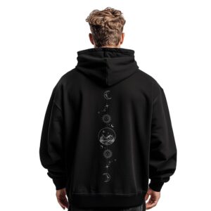NOBERO Oversized Hoodies for Man Stylish | 280 GSM Rich Cotton Fleece Printed Oversized Fit Hooded Full Sleeve Oversized Sweatshirt for Men | Stylish Casual Wear Winter Hoodies for Men