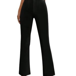 Toochki Women Spandex Black Pant Stretchable Slim Fit Trouser for Office School Formal Casual