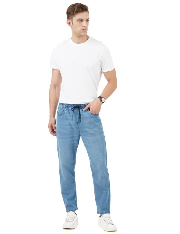 INKD Men's Jogger Jeans - Mid-Rise | Cotton Blend | Stretchable Fabric| Elasticated Waistband | Classic 5 Pocket Styling | Jeans for Men - Image 5