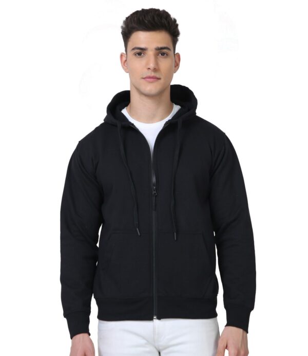 Scott International Hoodies for Men Winter Jackets for Man Sports Gym Jacket Cotton Sweatshirt with Zip Hoodies for Mens Stylish Black