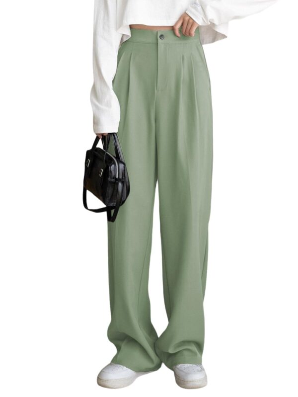 KOTTY Women's High Rise Viscose Rayon Relaxed Fit Korean Trouser