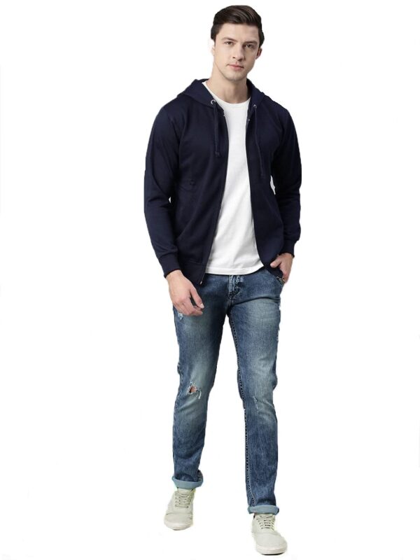 ADBUCKS Winter Wear Sweatshirt Hoodie with Zipper Cotton Fleece Jacket for Men's - Image 4